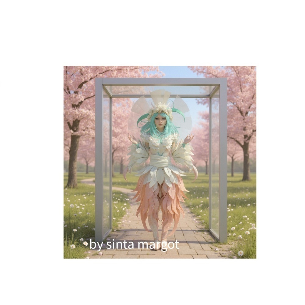 HANDCRAFTED digital art print Fantasy Costume with Floral Accents its wall art